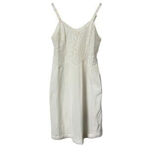 Vintage Barbizon Camiflirt Tafredda Lace White Slip
